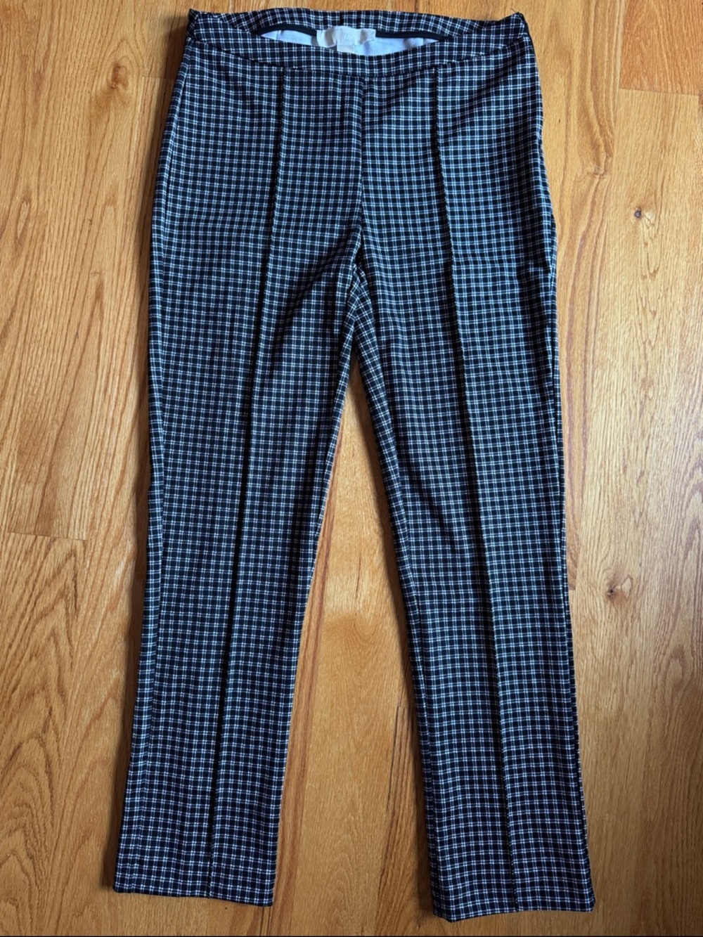 MICHAEL Michael Kors Black and White Glen Plaid Trousers